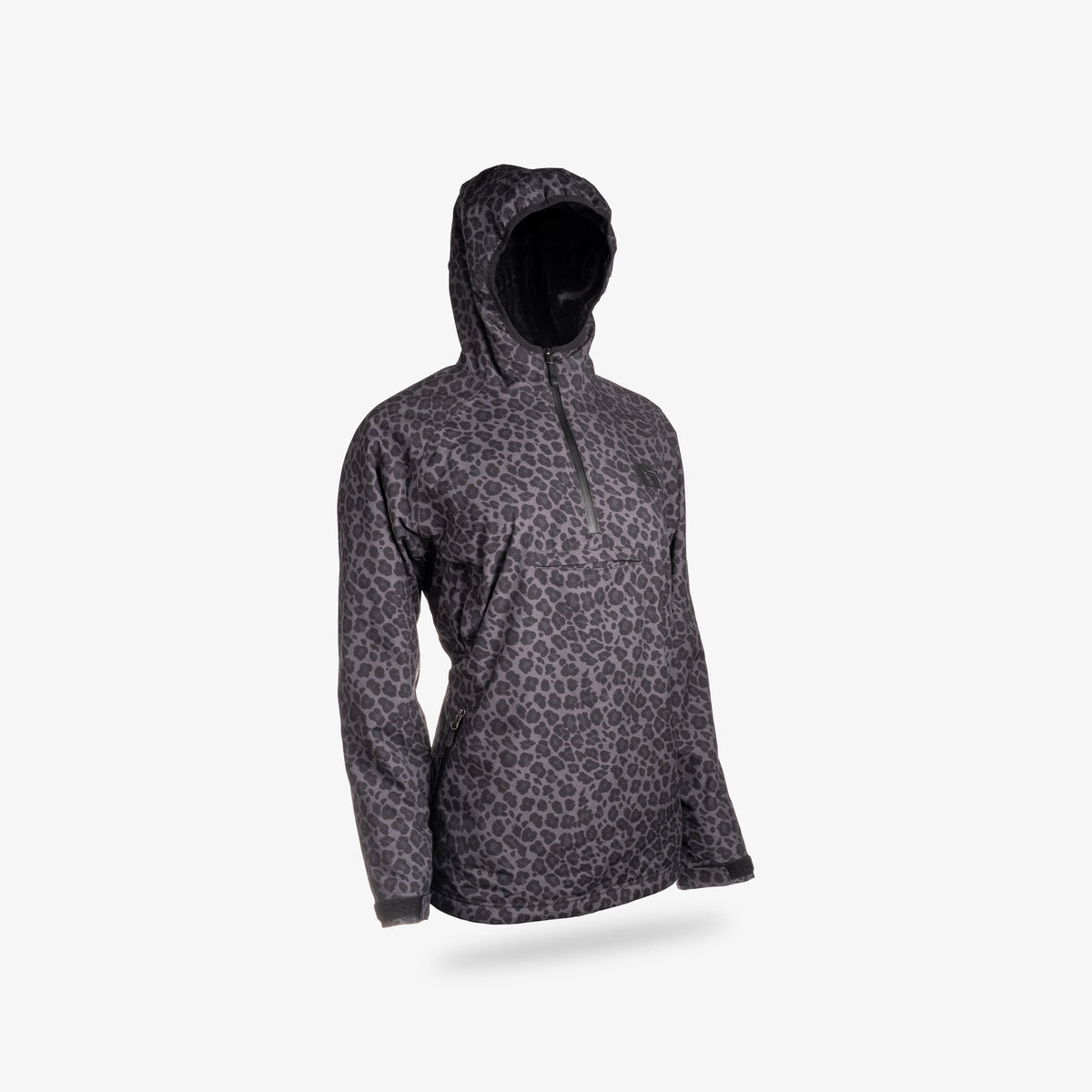 Waterproof 1/2 Zip Bog Hoodie | Womens - Shadow Leopard