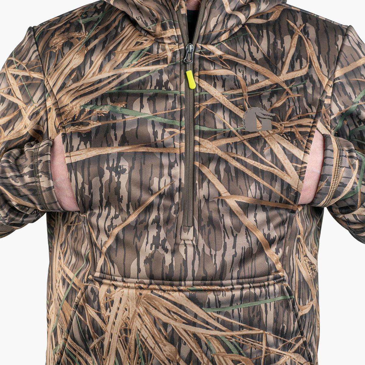 Catahoula 1/2 Zip Hoodie | Mens - Mossy Oak Original Shadowgrass